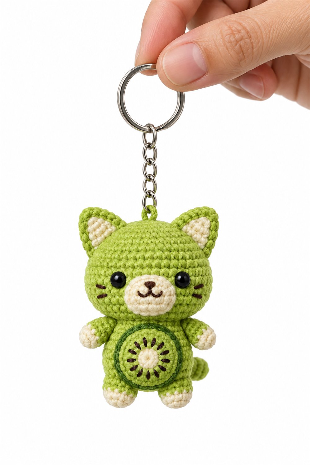 Kiwi Cat Keychain - Amigurumi Pattern