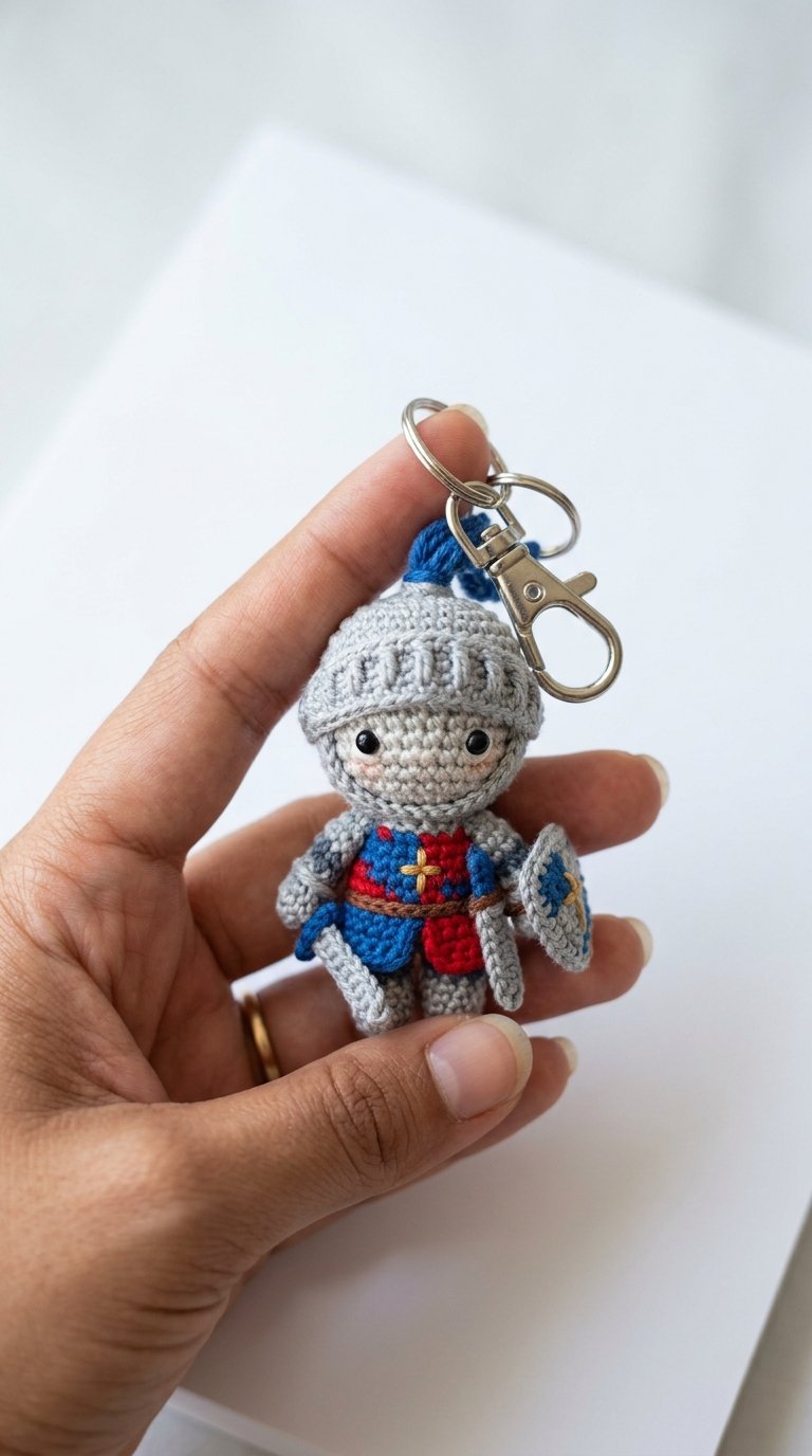 DIY Knight Crochet Keychain In Hand - Crochet Tutorial