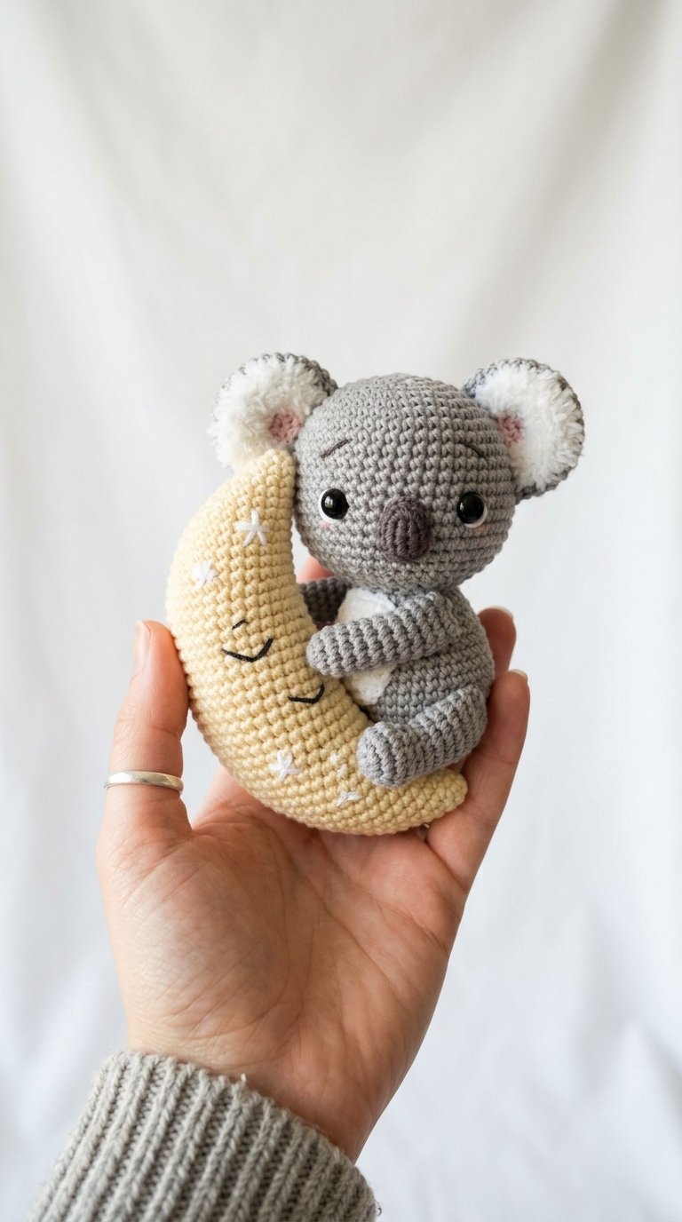 DIY Koala Hugging Moon Pillow - Crochet Tutorial