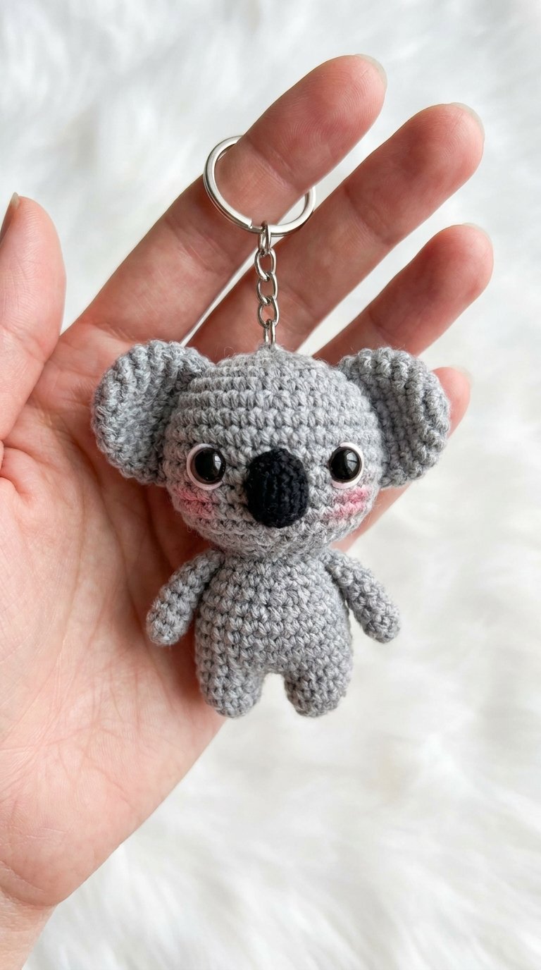 Koala Keychain Crochet In Hand - Handmade Pattern