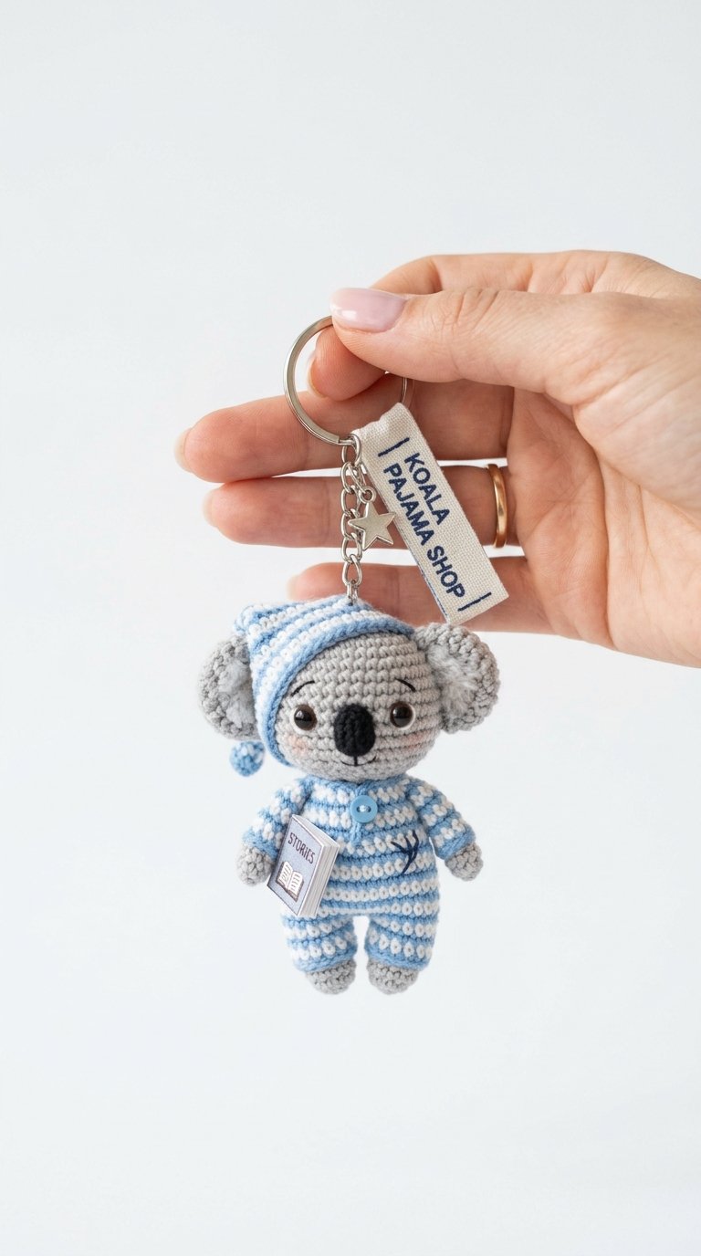 Koala Pajama Crochet Keychain - Easy Crochet