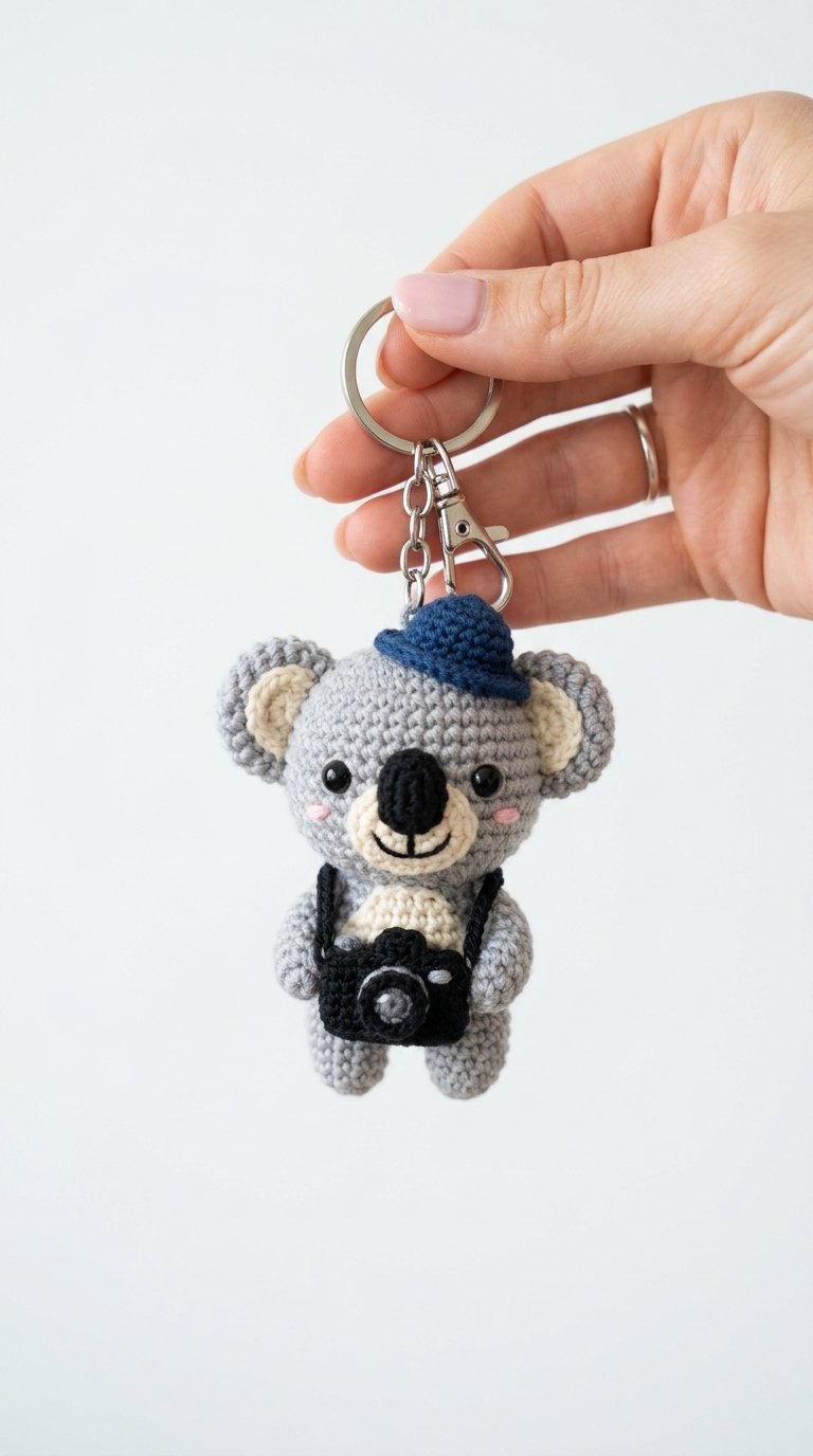 Koala Photographer Crochet Keychain Crochet Guide