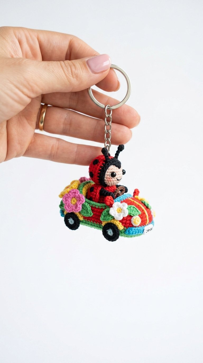 Ladybug Driving Flower Car Crochet Crochet Guide