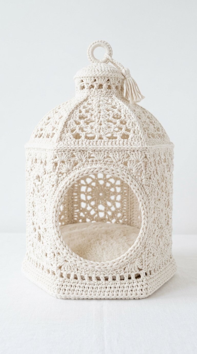 Lantern Crochet Cat House - Crochet Pattern