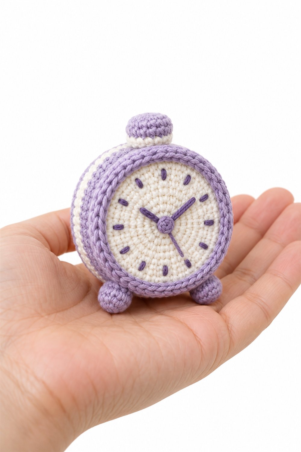 DIY Lavender And White Desk Clock - Crochet Tutorial