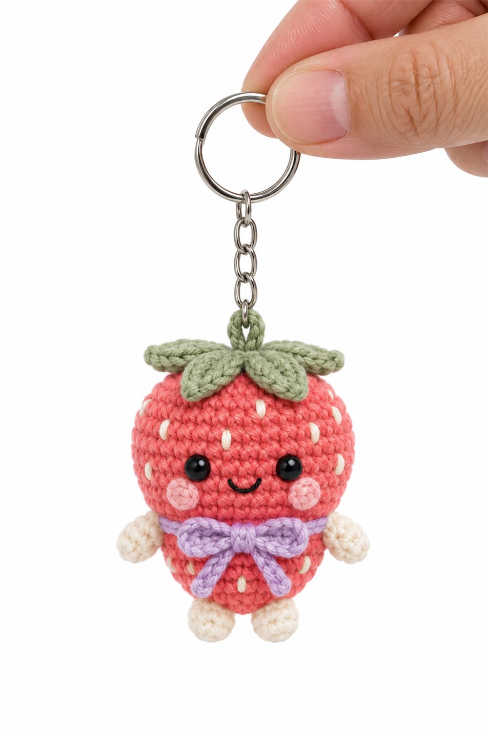 Lavender Strawberry Keychain - Crochet Pattern