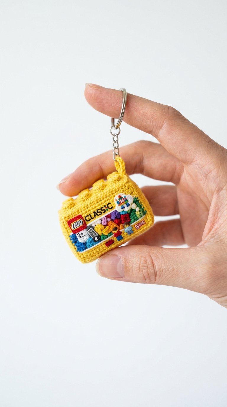 Lego Brick Crochet Keychain - Easy Crochet