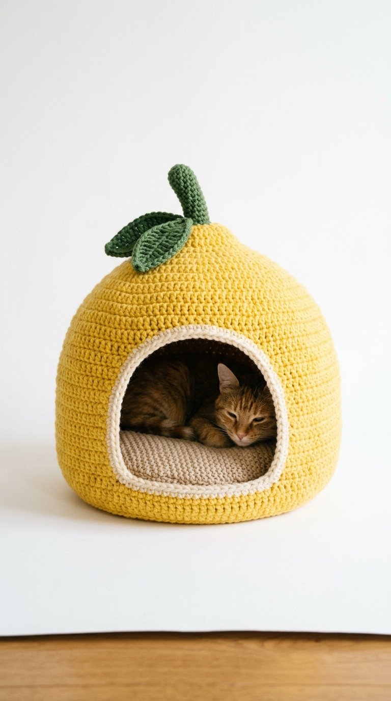 Lemon Crochet Cat House - Amigurumi Pattern