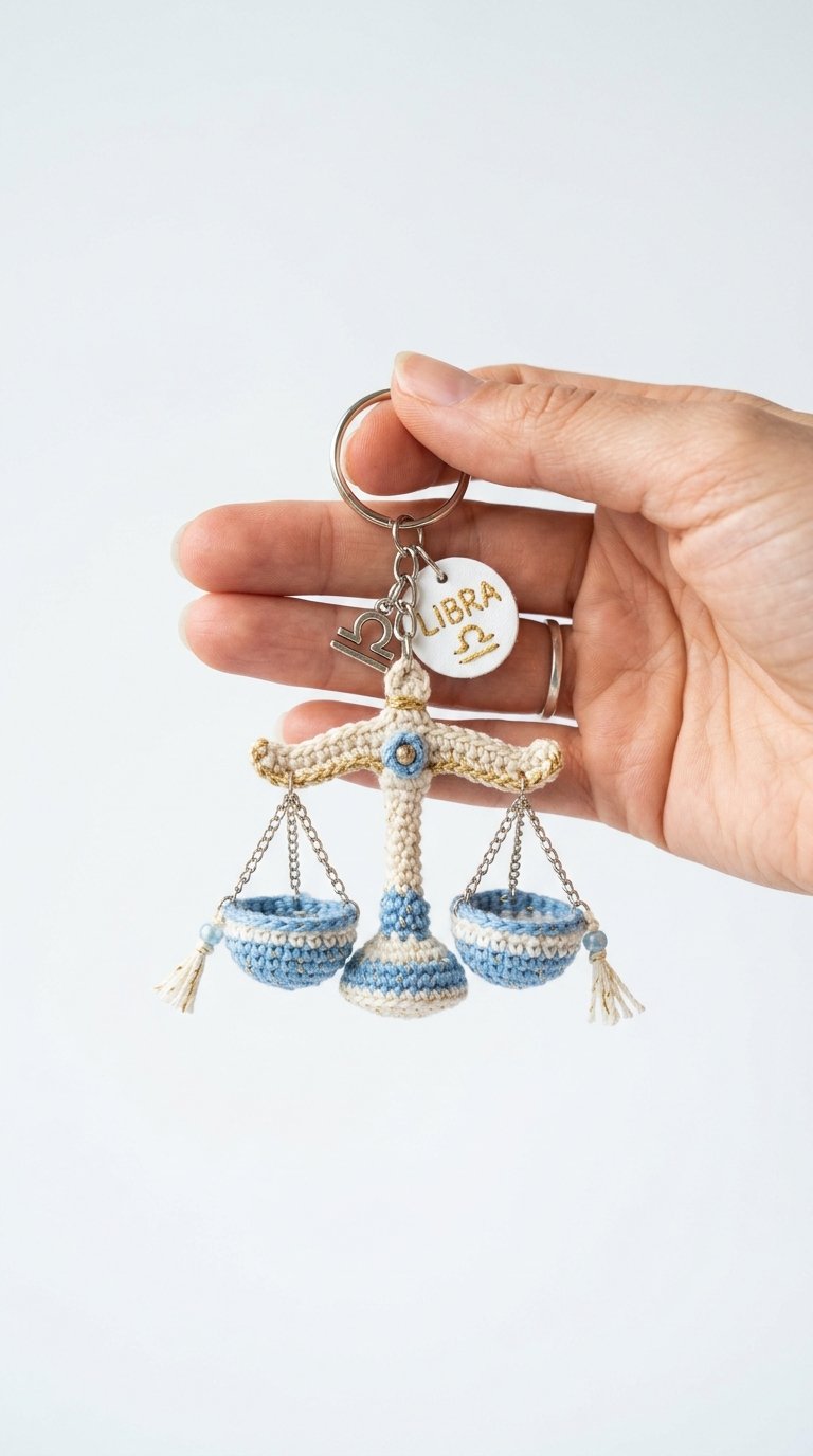 DIY Libra Crochet Keychain In Hand - Crochet Tutorial