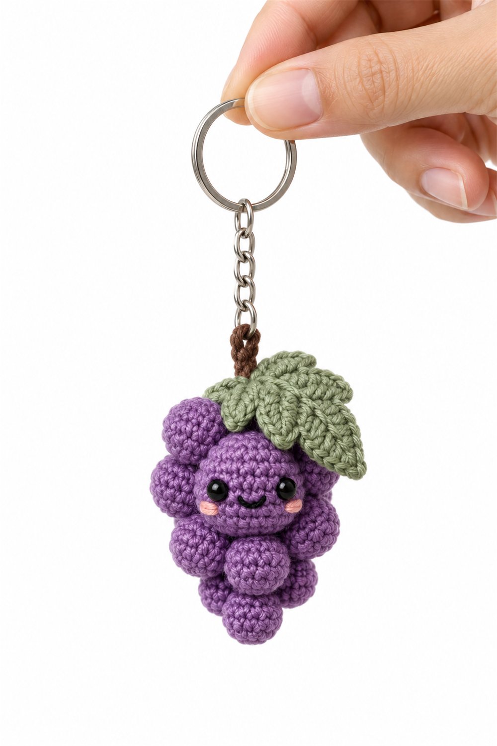 How to Crochet Lilac Grape Keychain
