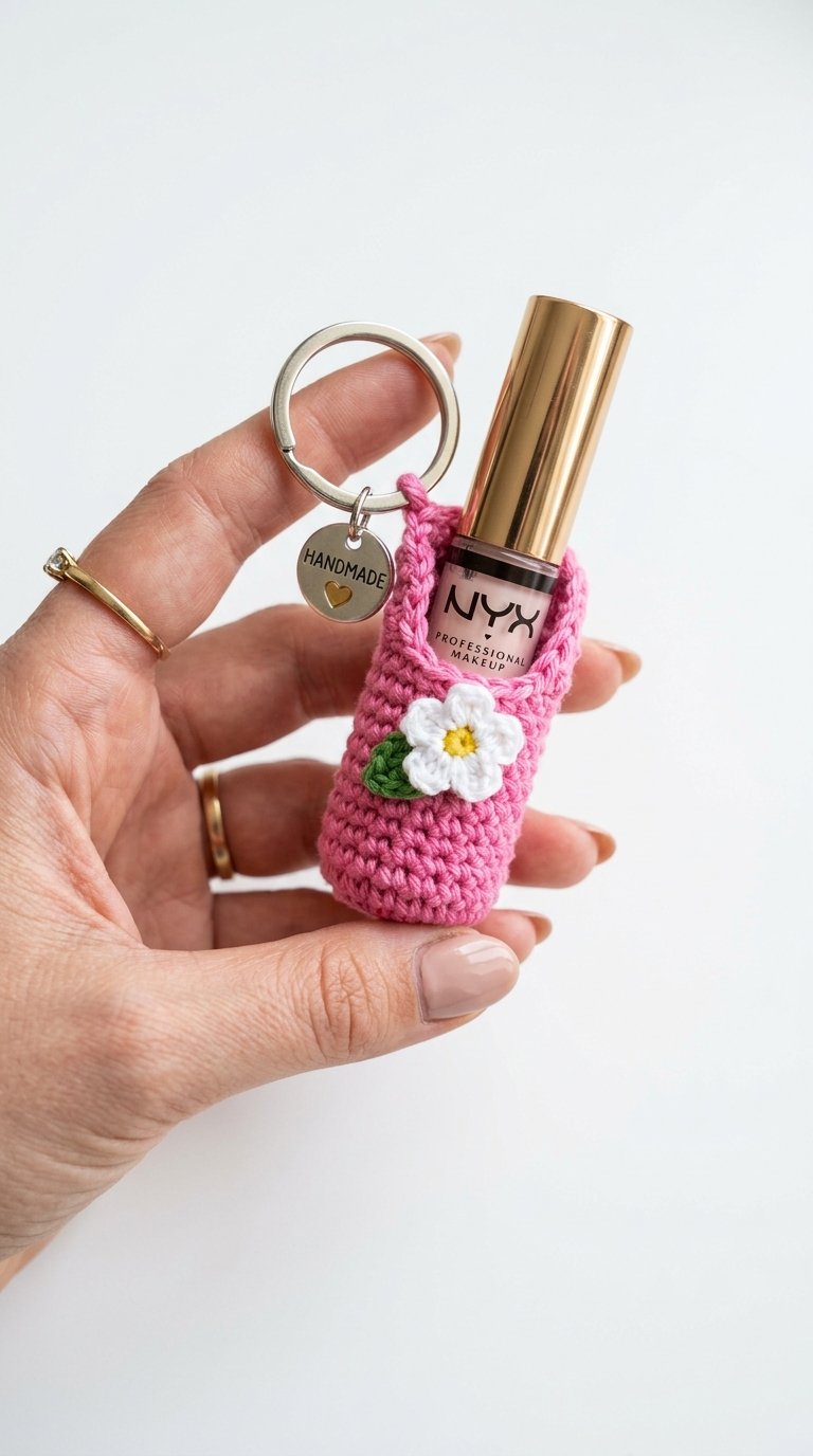 Lip Gloss Crochet Keychain In - PDF Pattern