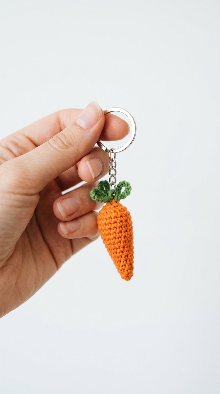 Crochet Little Carrot Keychain Crochet - Pattern