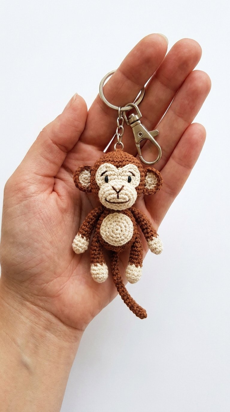Little Monkey Keychain Crochet - PDF Pattern