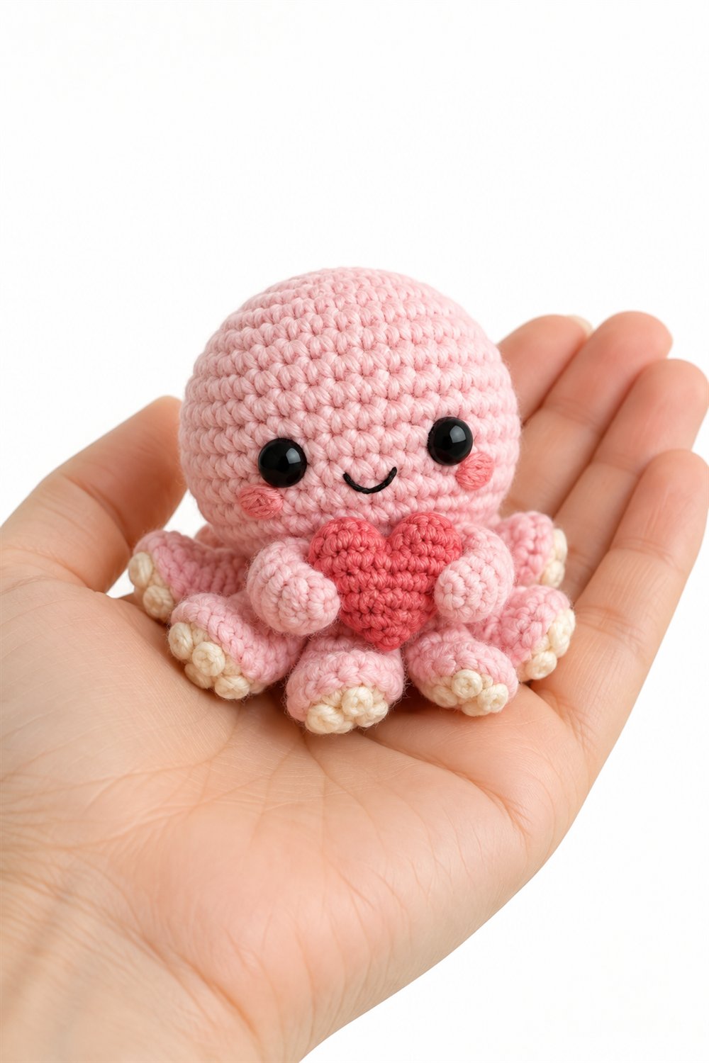 Little Octopus Holding Heart Crochet Guide