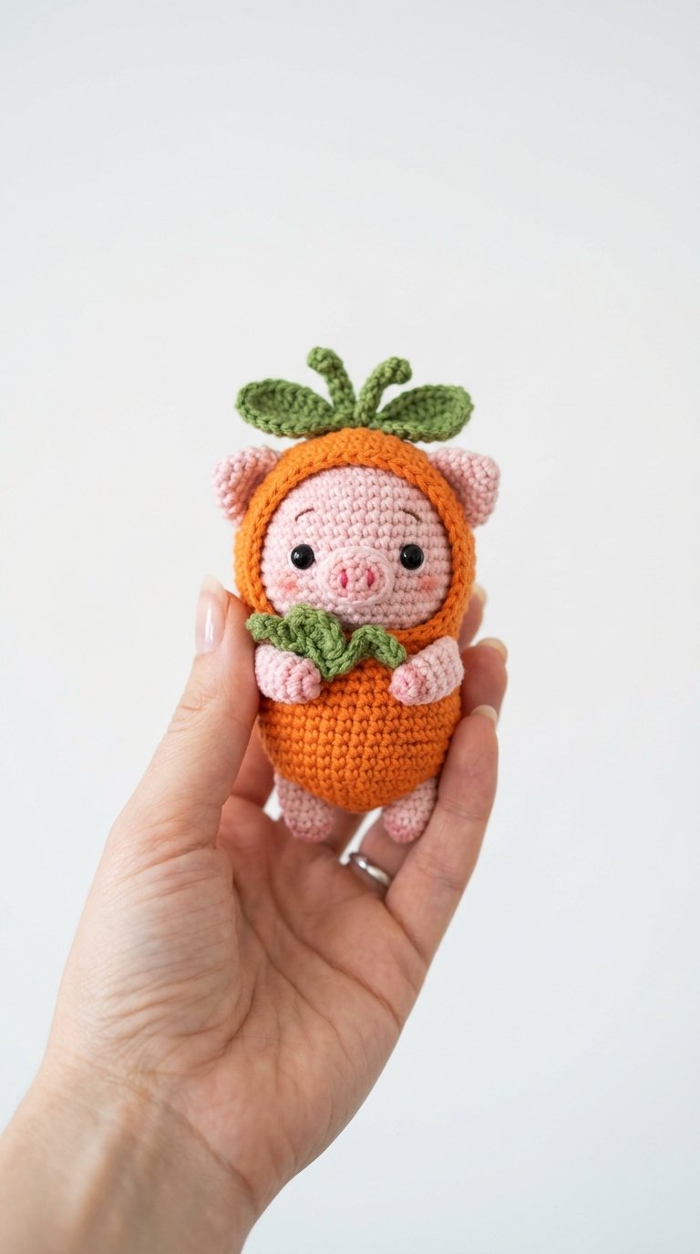 Little Pig Carrot Costume Crochet - Crochet Pattern