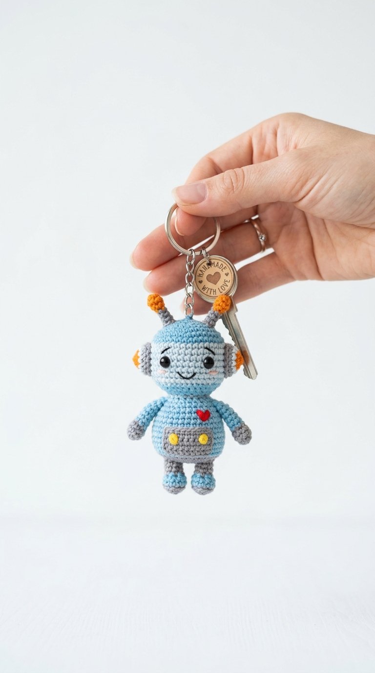 DIY Little Robot Keychain Crochet - Crochet Tutorial