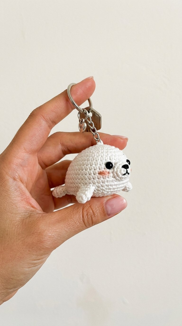 Little Seal Keychain Crochet - Handmade Pattern