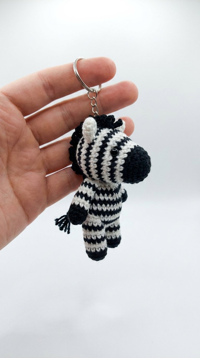 Little Zebra Keychain Amigurumi Crochet Guide