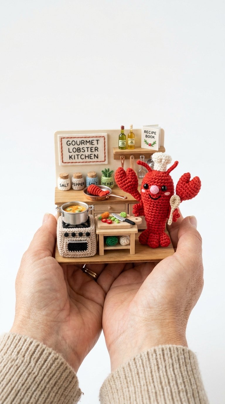 Lobster Kitchen Crochet Amigurum - Step by Step
