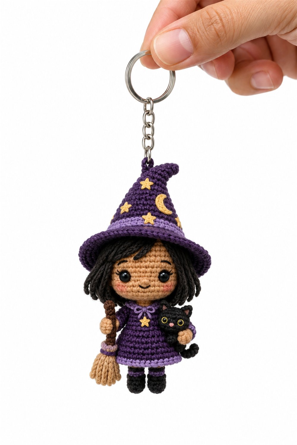 Lunar Little Witch Keychain - Handmade Pattern