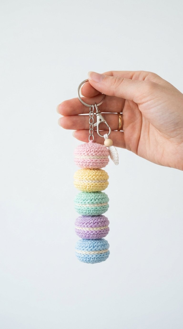 How to Crochet Macaron Stack Crochet Keychain
