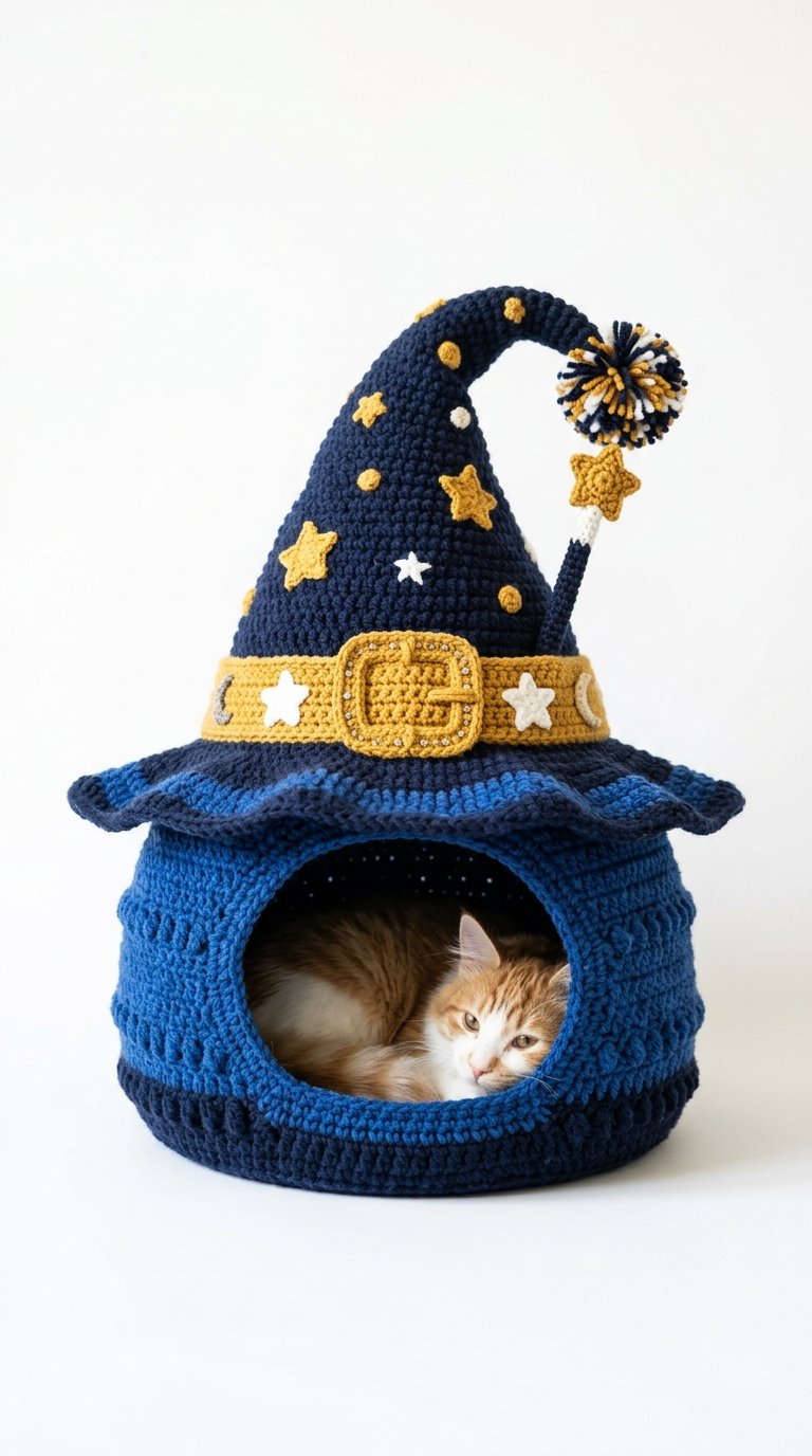 Magic Hat Crochet Cat House - Handmade Pattern