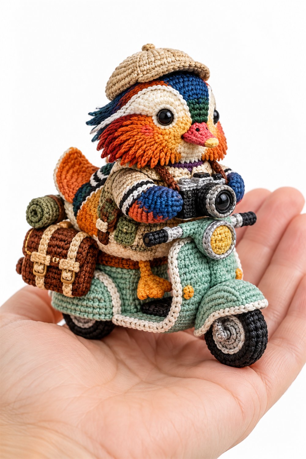 Mandarin Duck Photographer With Camera - Amigurumi Pattern