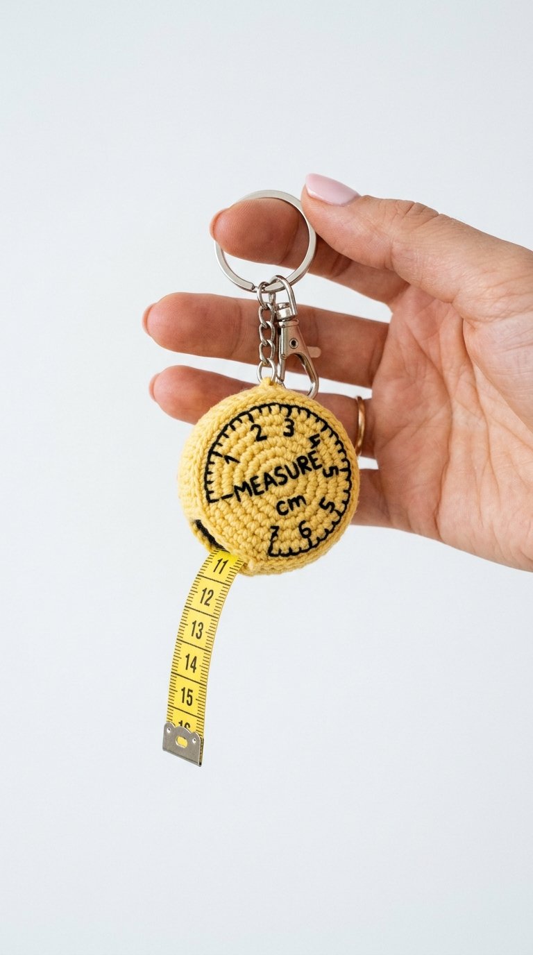 Measuring Tape Crochet Keychain - Crochet Pattern