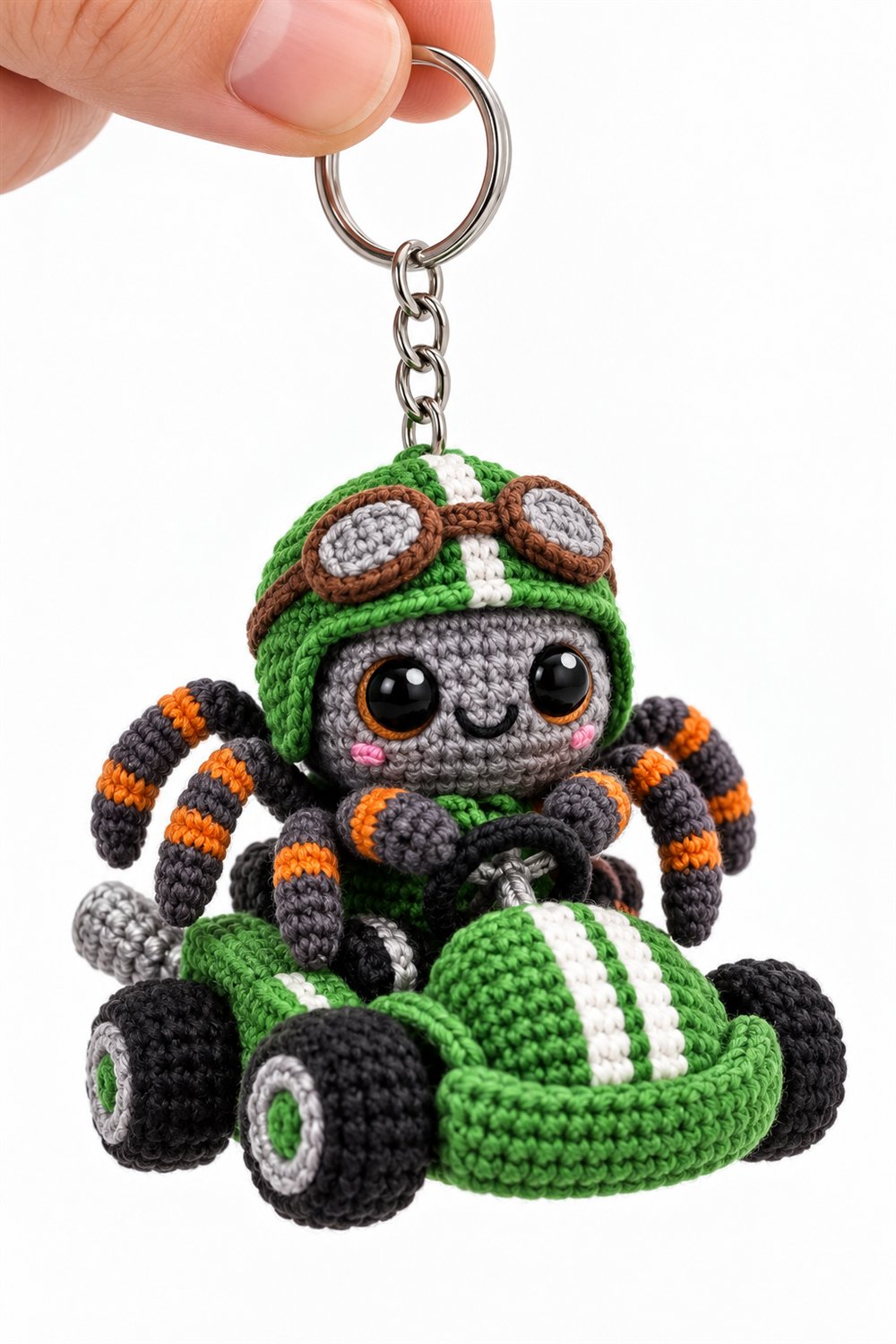 Mechanic Spider In Green Kart - Crochet Pattern