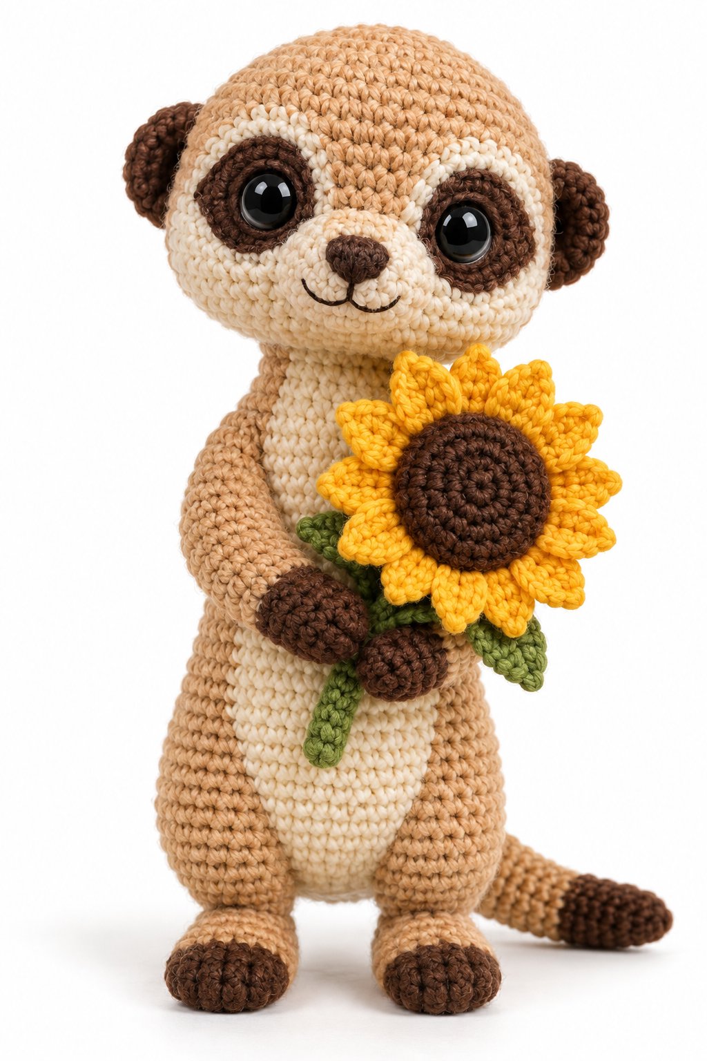 DIY Meerkat Holding Sunflower - Crochet Tutorial
