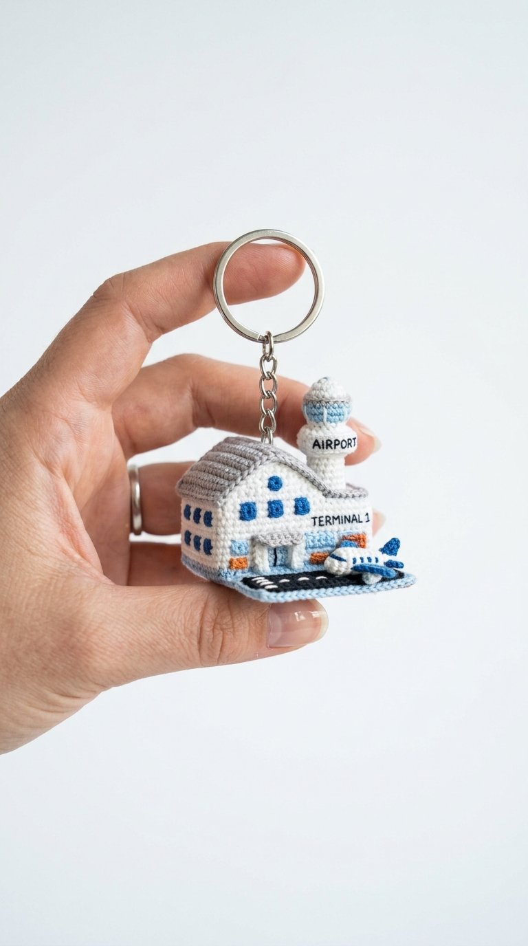 Mini Airport Terminal Crochet Ke - Handmade Pattern