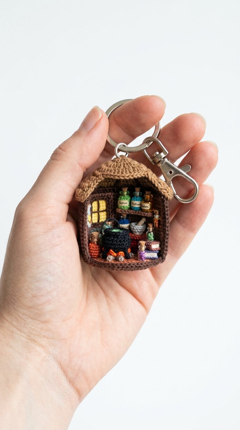 Crochet Mini Alchemy Room Crochet Keychain - Pattern