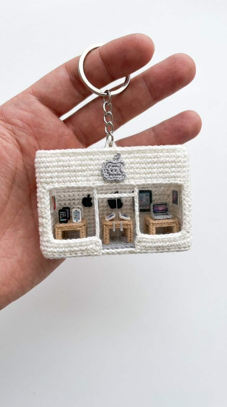Mini Apple Store Crochet Keychain Crochet Guide