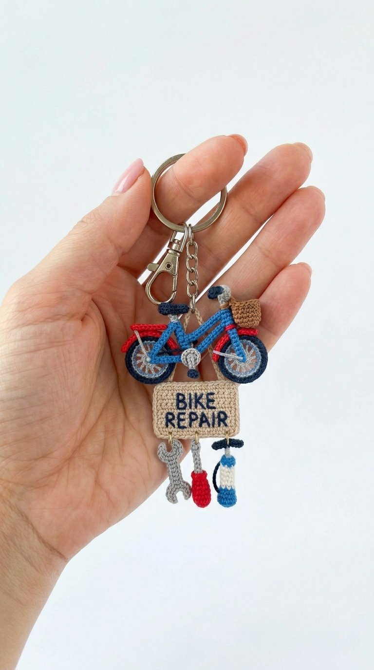 How to Crochet Mini Bicycle Repair Shop Keychain