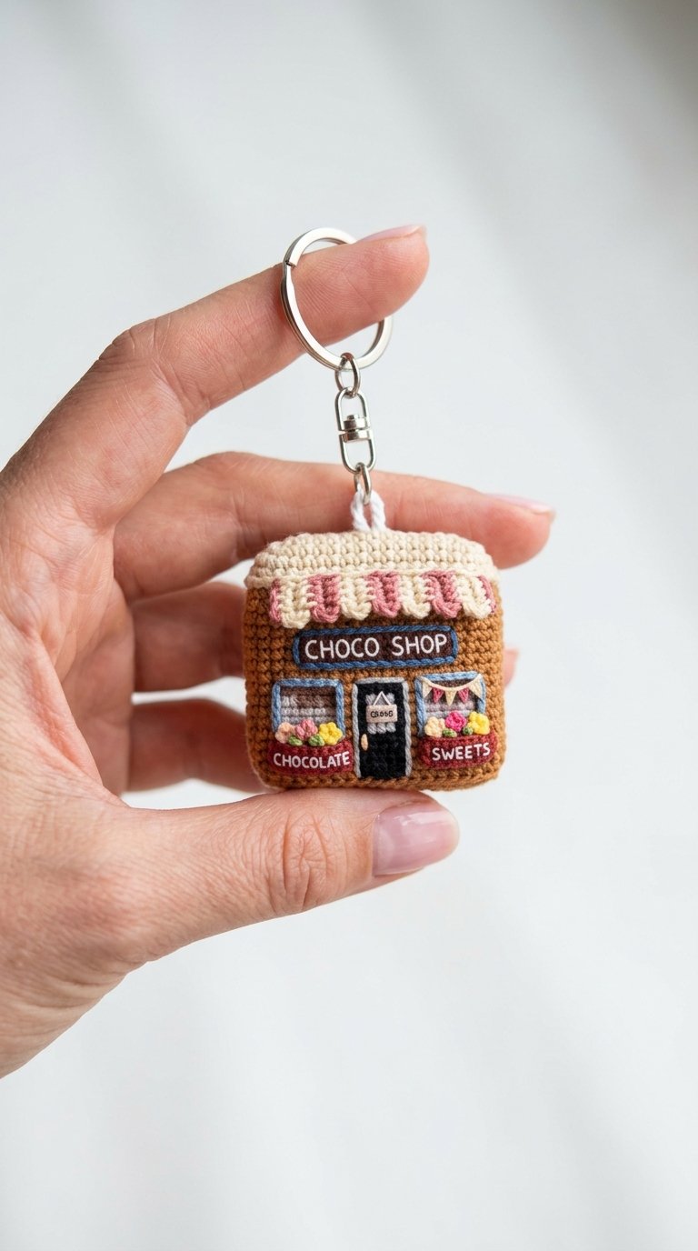 Mini Chocolate Shop Crochet Keyc - PDF Pattern
