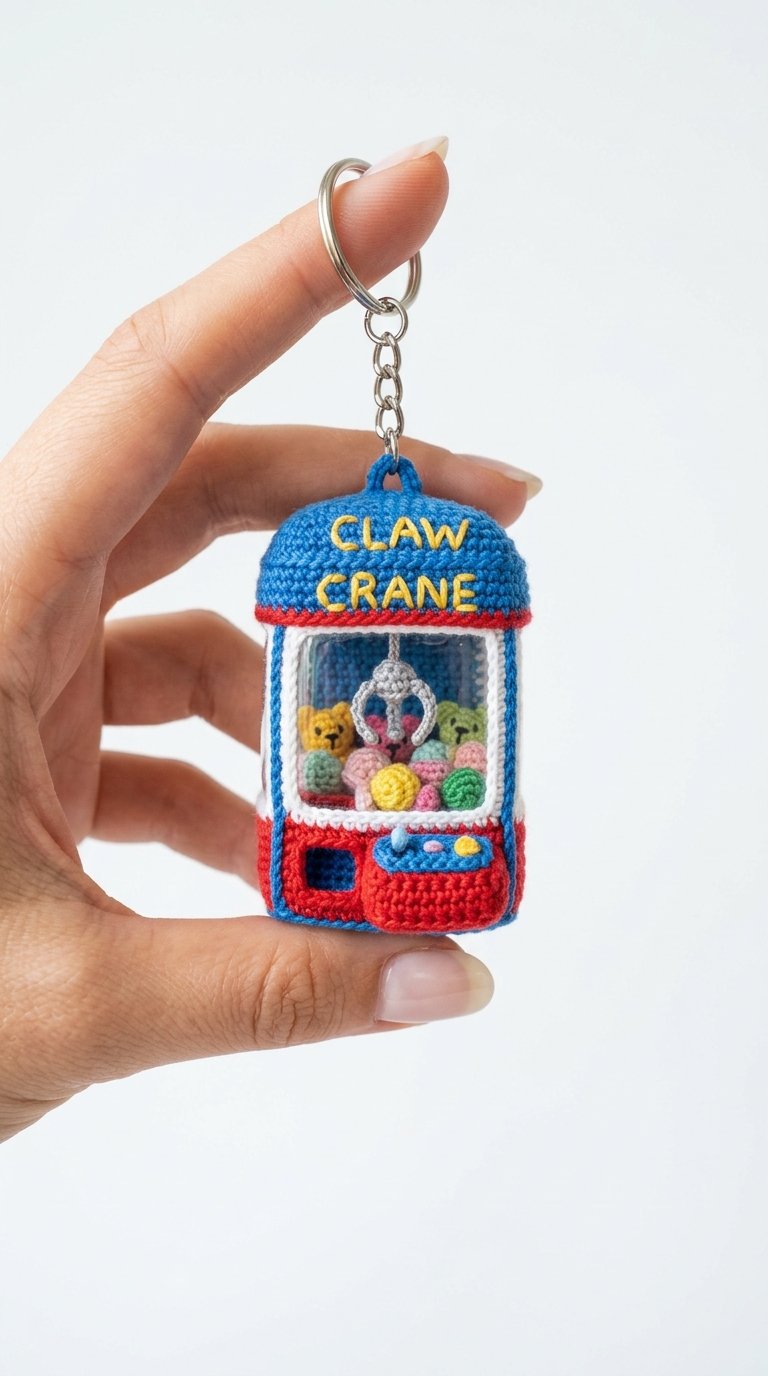 Mini Claw Crane Crochet Keychain - Crochet Pattern