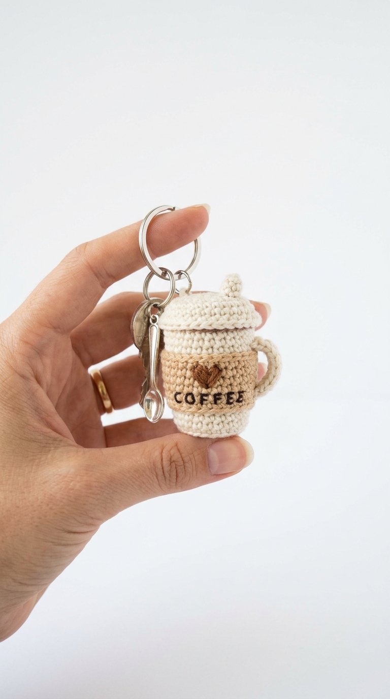 Mini Coffee Cup Keychain Crochet - Amigurumi Pattern