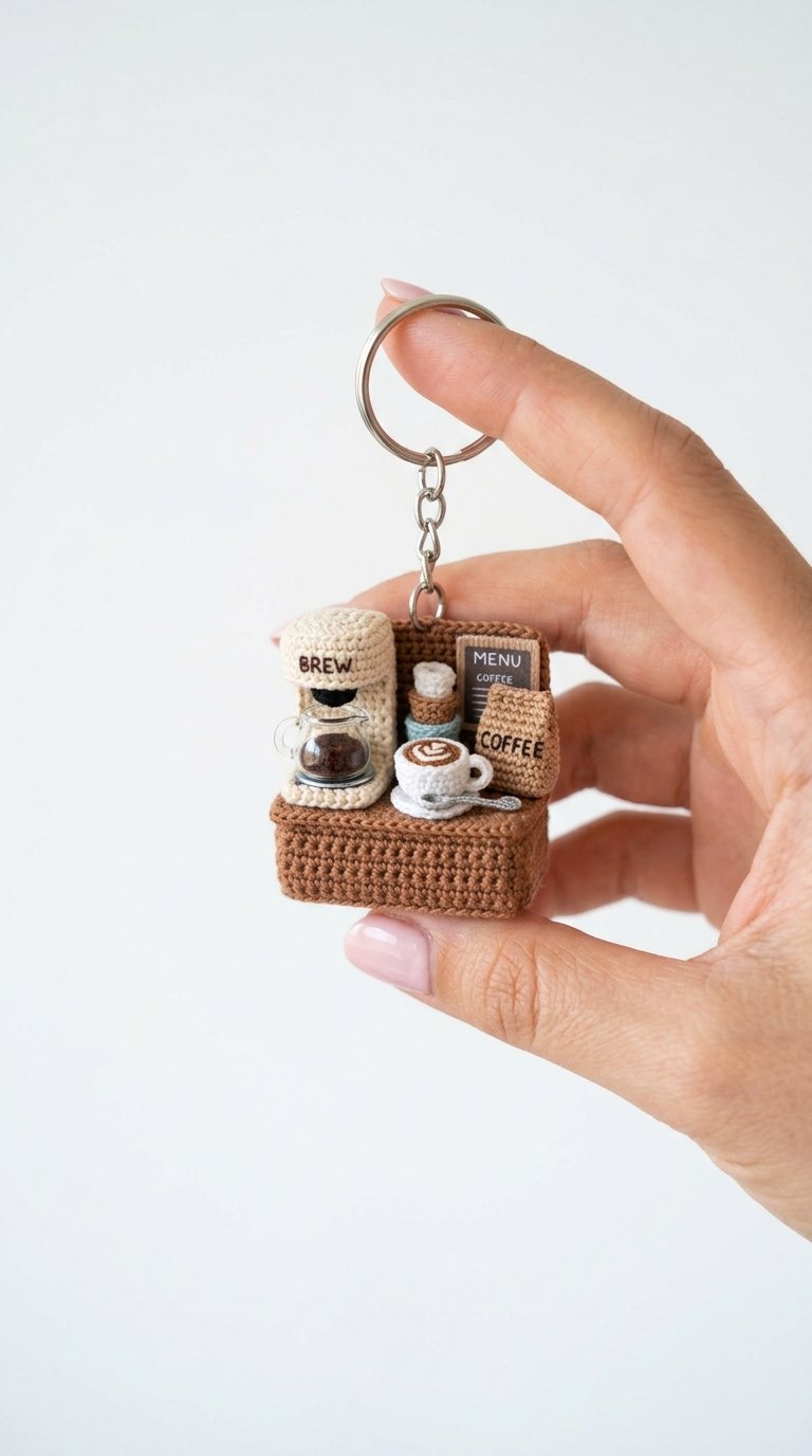How to Crochet Mini Coffee Station Crochet Keyc