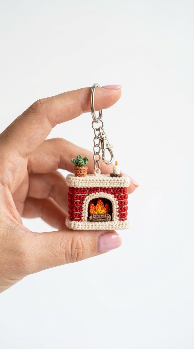 Crochet Mini Dollhouse Fireplace Crochet - Pattern