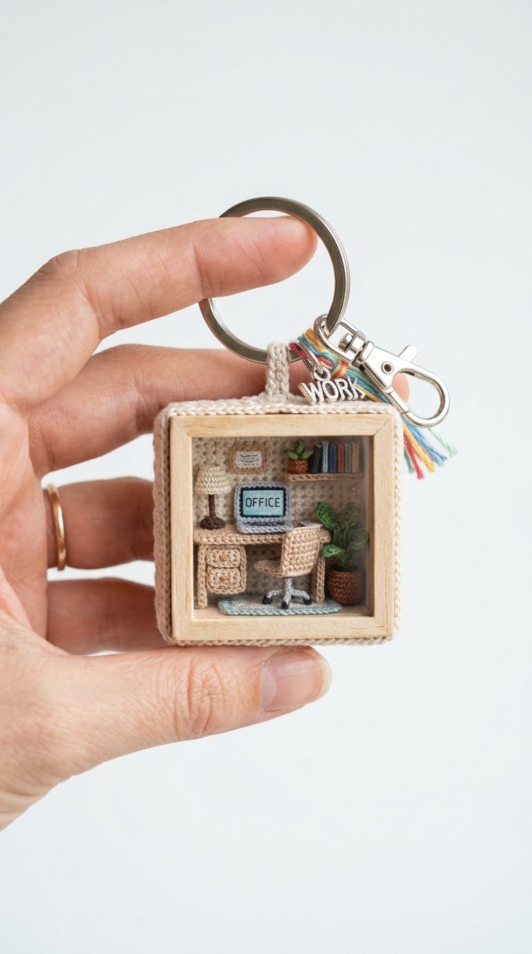 Mini Dollhouse Office Crochet Ke - Crochet Pattern