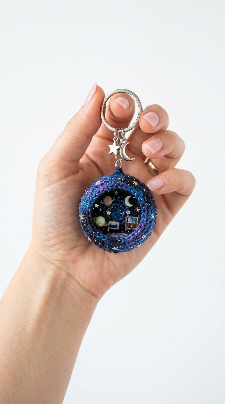 Mini Galaxy Room Crochet Keychain - Easy Crochet