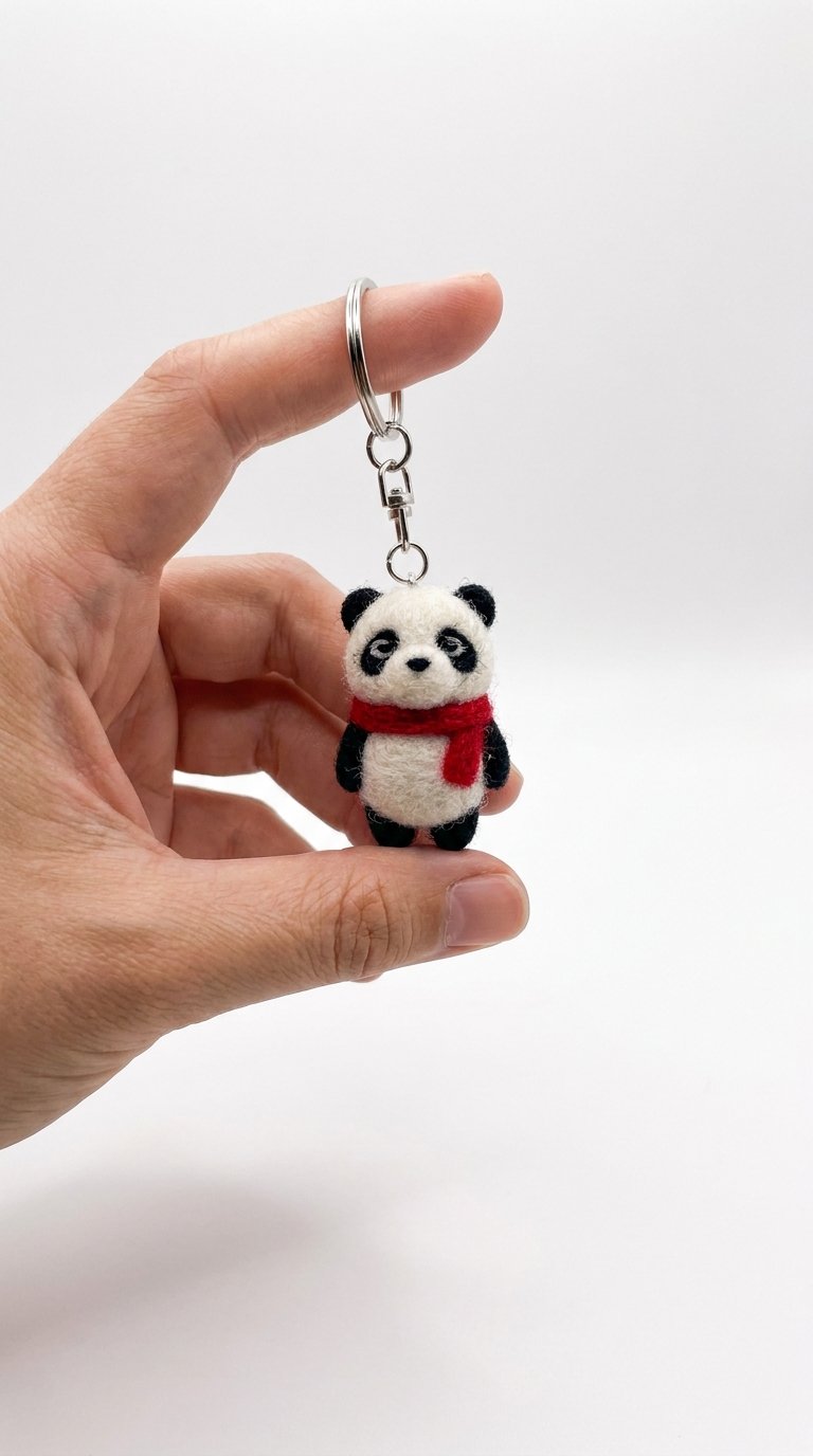 Mini Panda Keychain Plush Crochet Guide