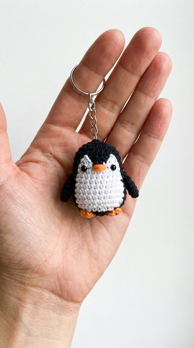 Mini Penguin Crochet Keychain - PDF Pattern