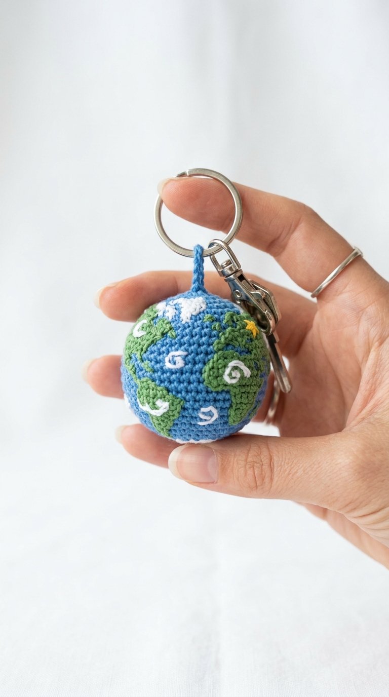 Mini Planet Keychain Crochet - Crochet Pattern