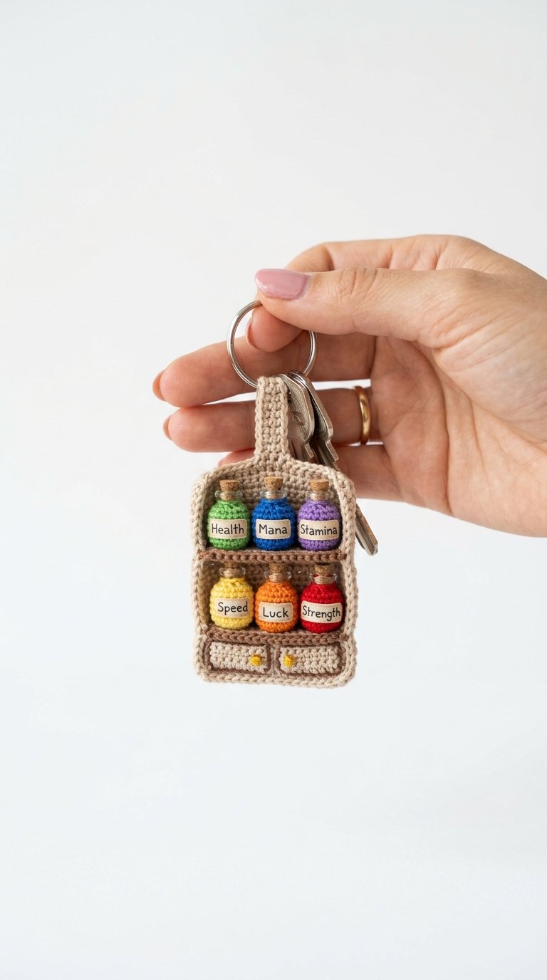 Mini Potion Shelf Keychain - Amigurumi Pattern