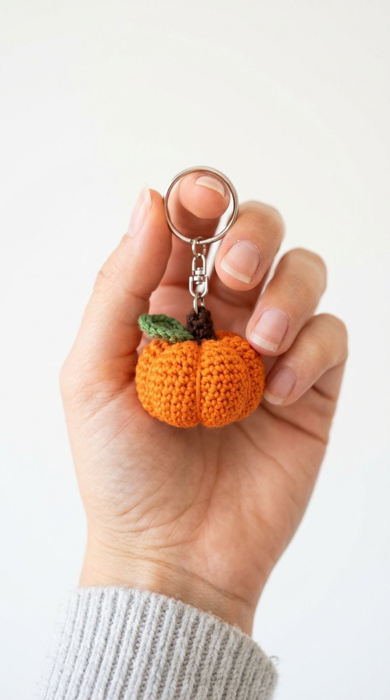 How to Crochet Mini Pumpkin Keychain Amigurumi
