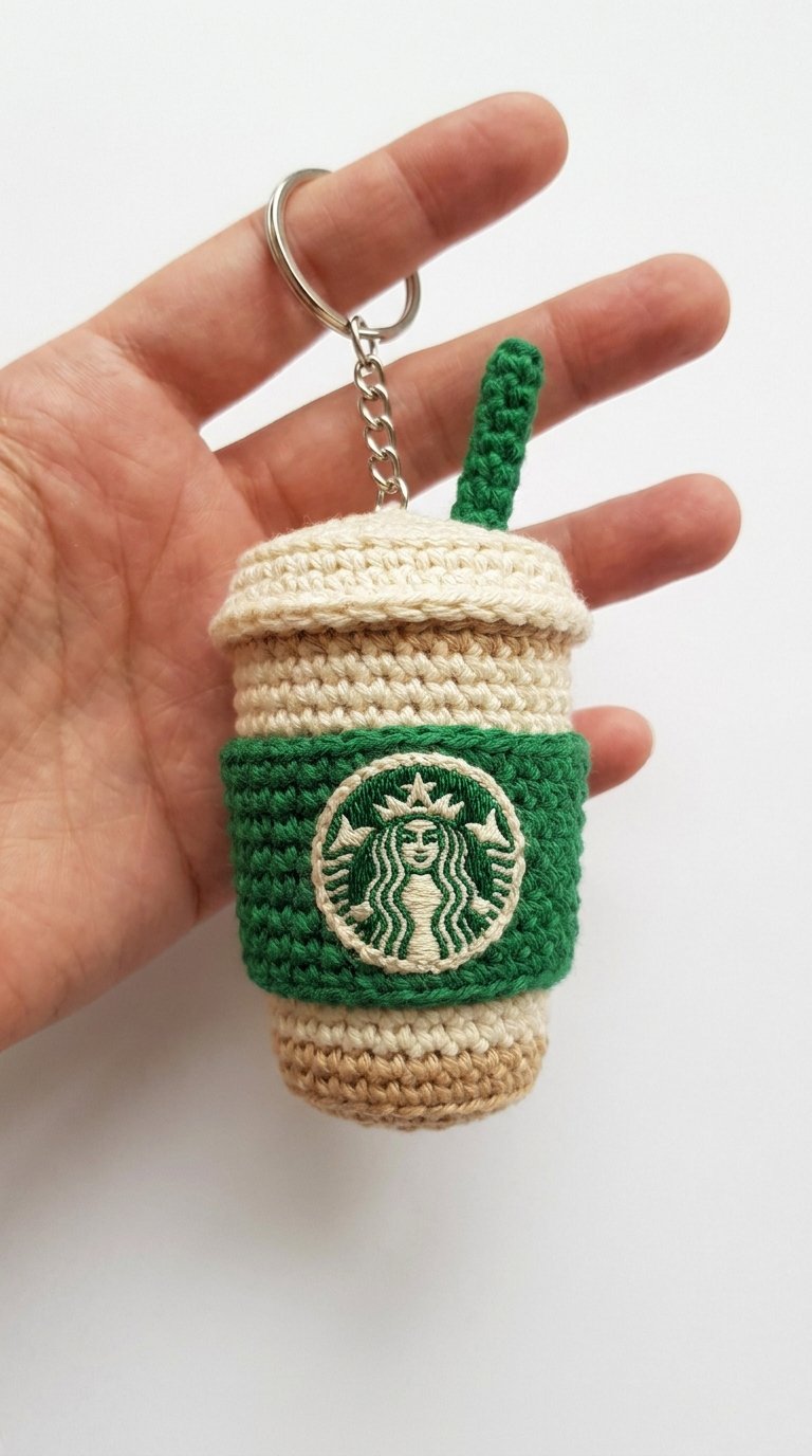 Mini Starbucks Cafe Crochet Keyc - Handmade Pattern