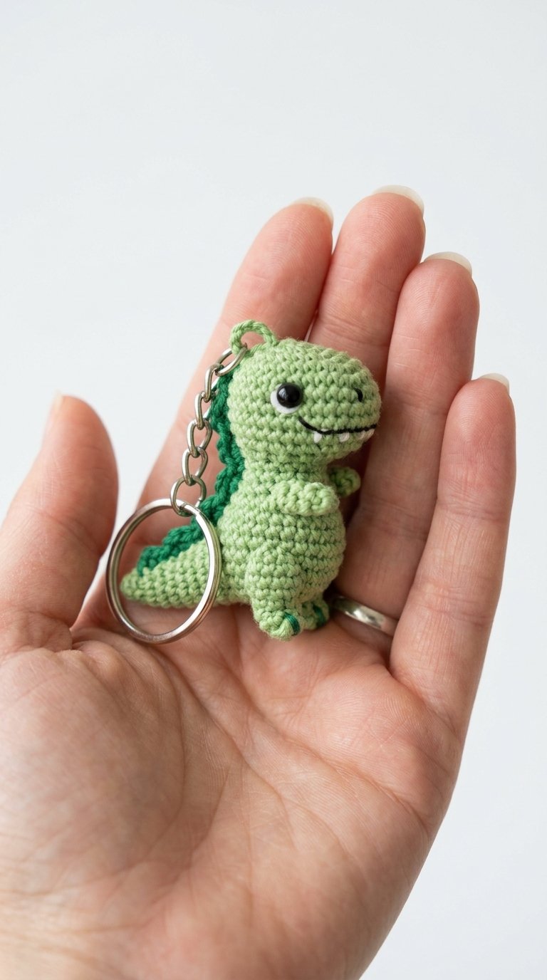 Mini T Rex Keychain Crochet - Easy Crochet
