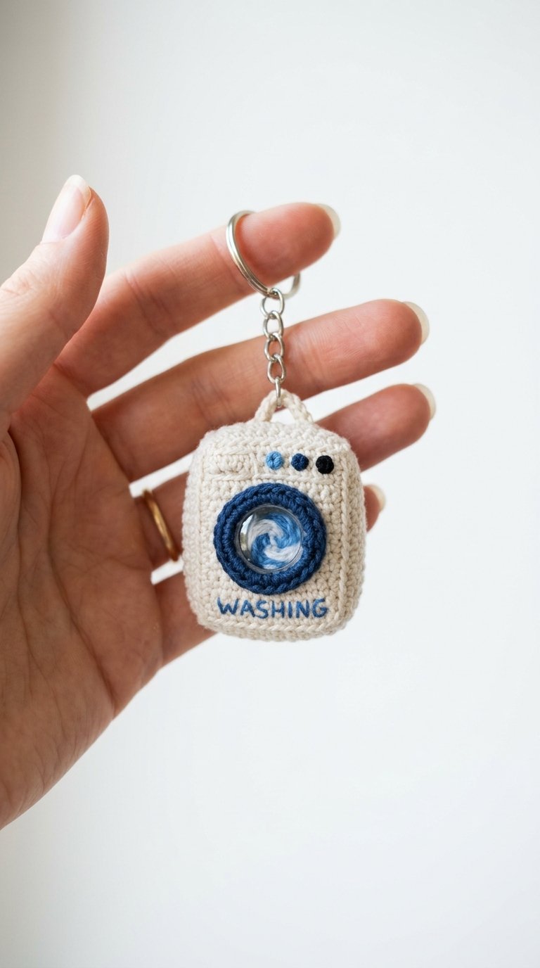 Mini Washing Machine Crochet Key - Handmade Pattern