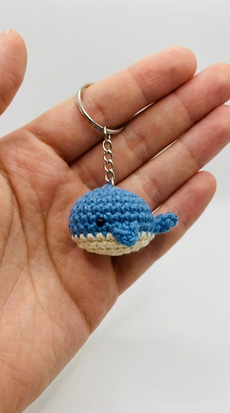 Crochet Mini Whale Keychain Amigurumi - Pattern